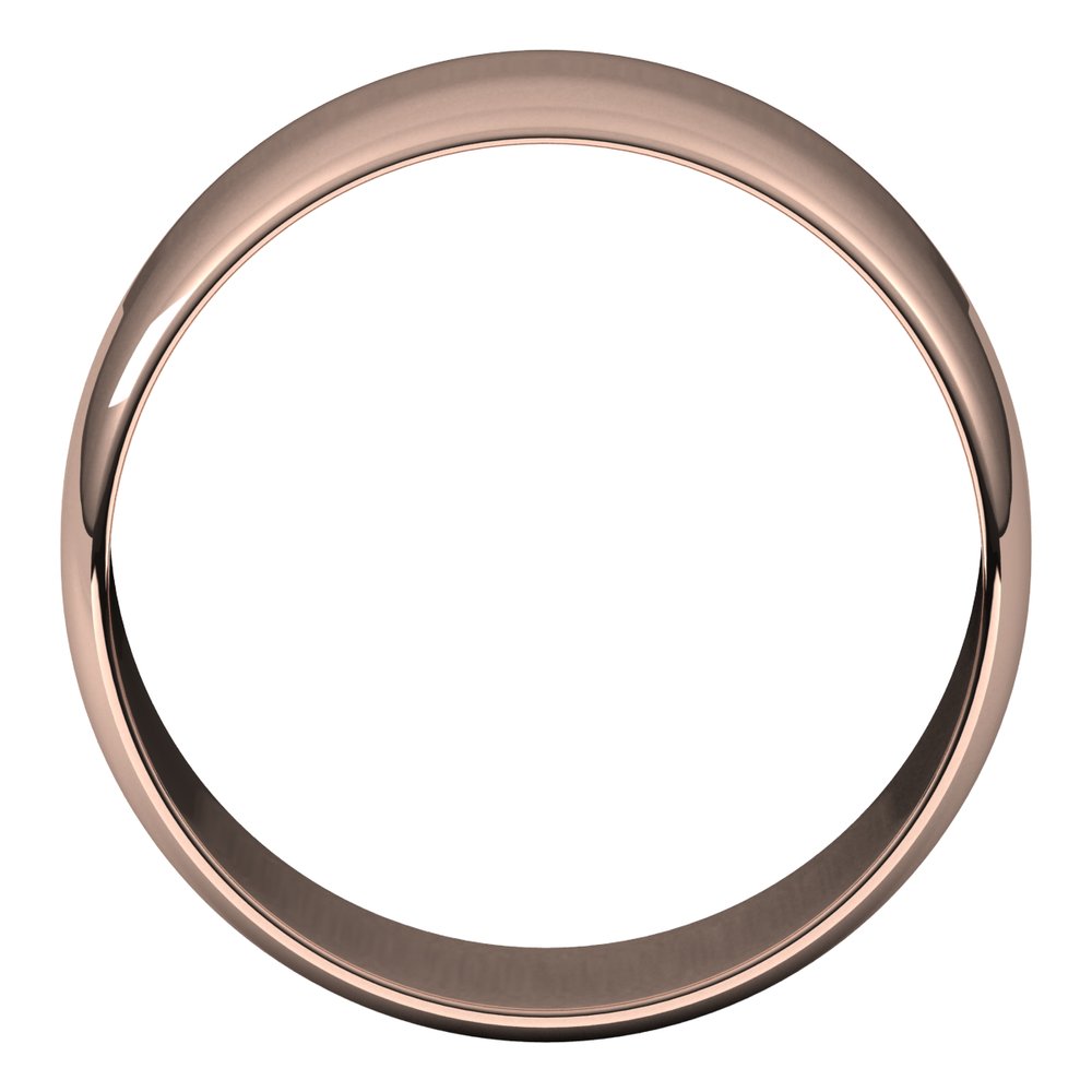 18K Rose 9 mm Half Round Ultra-Light Band Size 7.5