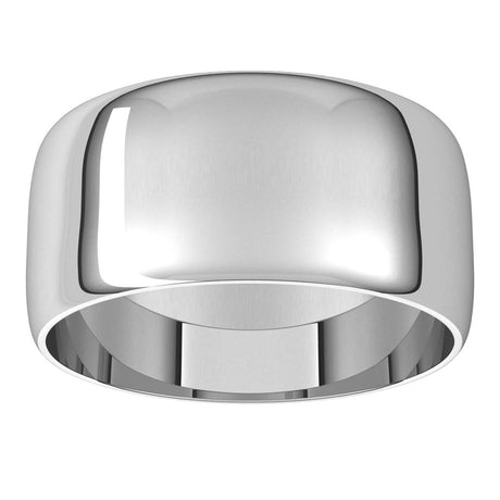 10K White Gold 9 mm Ultra-Lightweight Half Round Band Size 7.5