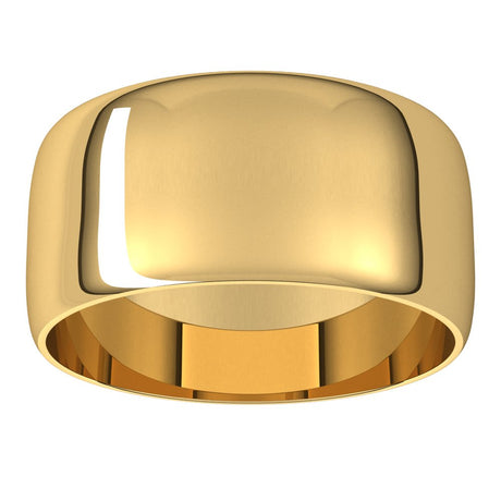 10K Yellow Gold 9 mm Ultra-Lightweight Half Round Band Size 5.5