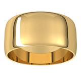 10K Yellow 9 mm Ultra-Lightweight Half Round Band Size 6.5