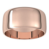 18K Rose 9 mm Half Round Ultra-Light Band Size 7.5