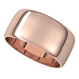 18K Rose 9 mm Half Round Ultra-Light Band Size 7.5