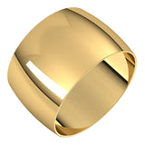 14K Yellow 12 mm Half Round Ultra-Light Band Size 5.5