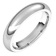 18K White 4 mm Half Round Comfort Fit Band Size 7.5