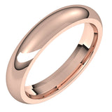 14K Rose 4 mm Half Round Comfort Fit Band Size 7