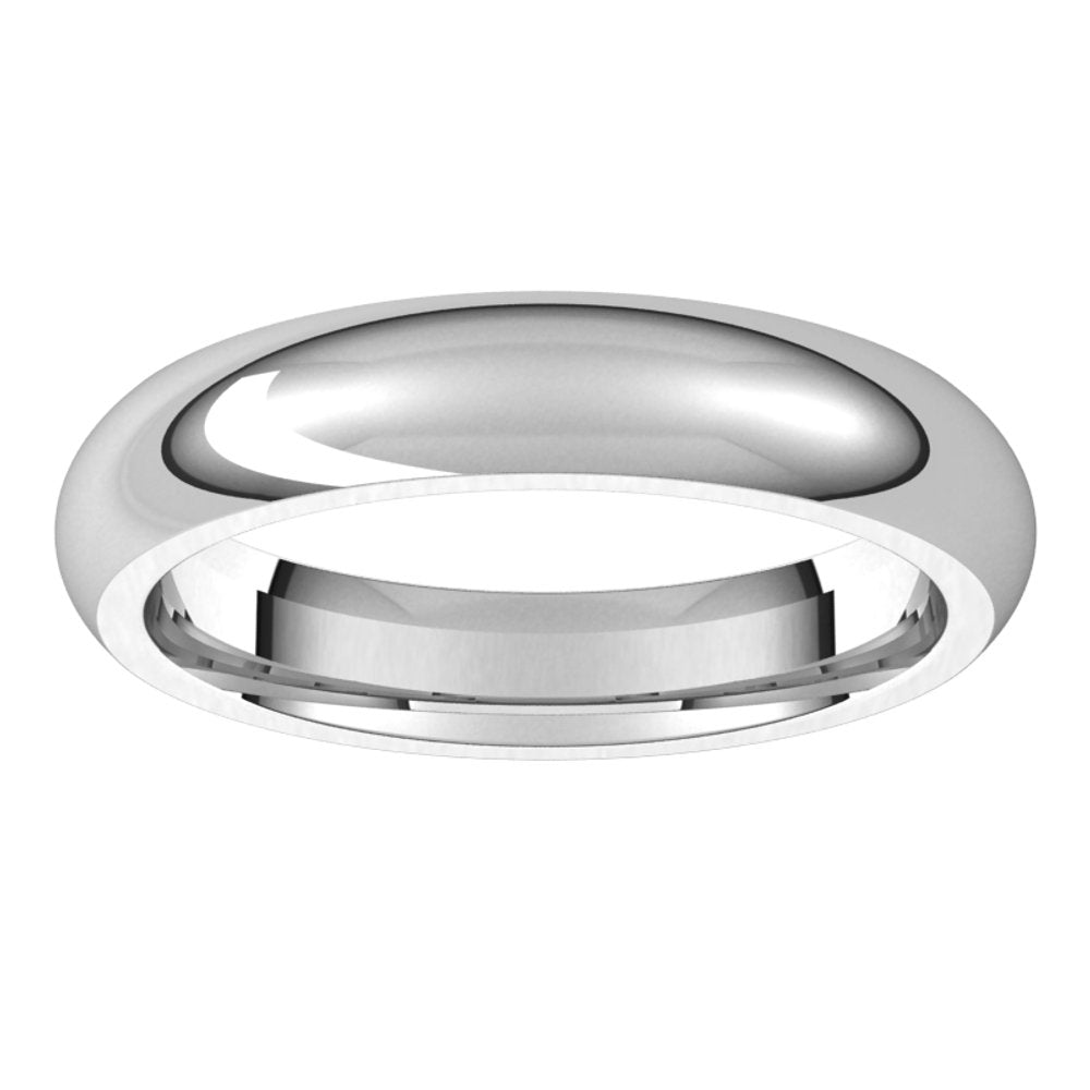 18K White 4 mm Half Round Comfort Fit Band