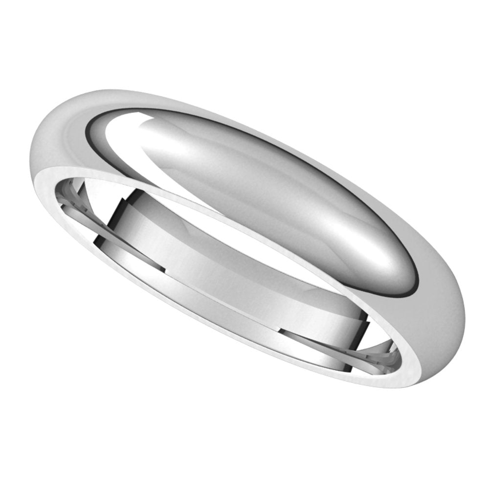 10K White 4 mm Half Round Comfort Fit Band