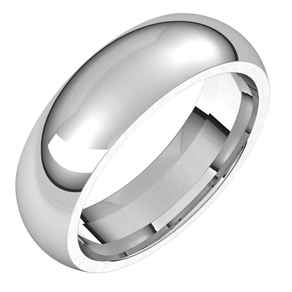 Continuum Sterling Silver 6 mm Half Round Comfort Fit Band Size 10