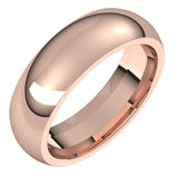 14K Rose 6 mm Half Round Comfort Fit Band Size 5