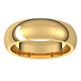 18K Yellow 6 mm Half Round Comfort Fit Band