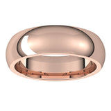 14K Rose 6 mm Half Round Comfort Fit Band