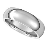 14K White 6 mm Half Round Comfort Fit Band