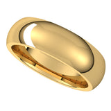 18K Yellow 6 mm Half Round Comfort Fit Band