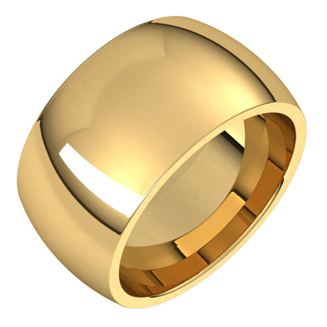 14K Yellow Gold 11 mm Comfort-Fit Half Round Band Size 5.5 
