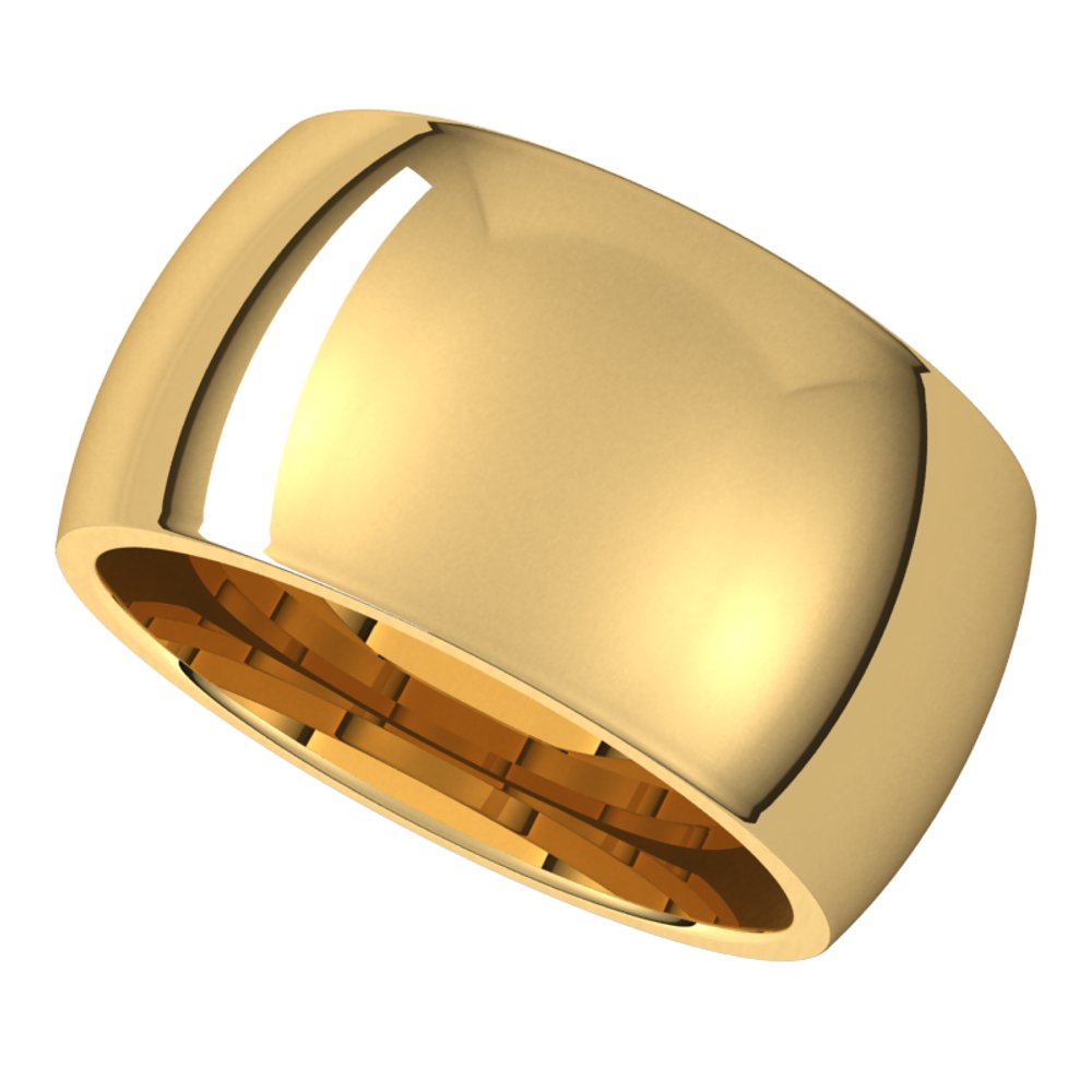 14K Yellow Gold 11 mm Comfort-Fit Half Round Band Size 5.5 