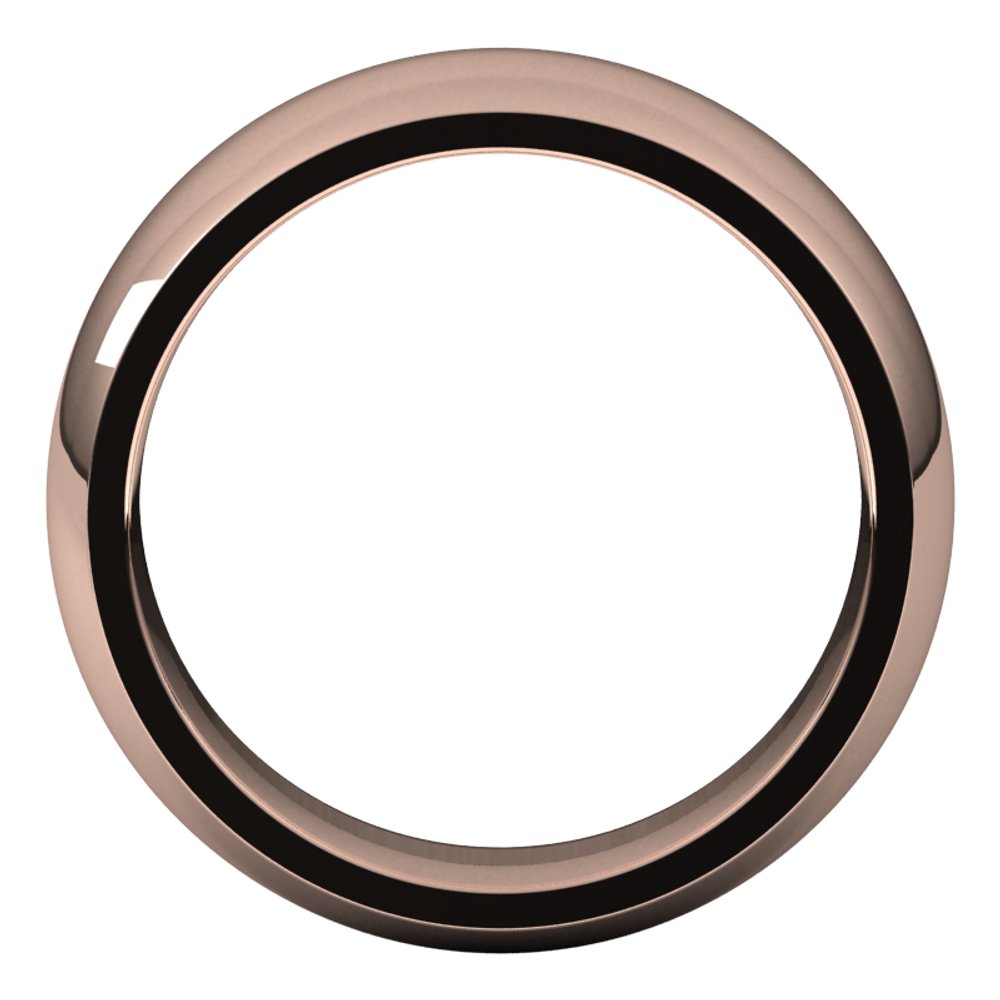 14K Rose 7 mm Half Round Comfort Fit Band