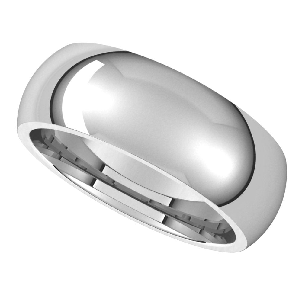 Continuum Sterling Silver 7 mm Half Round Comfort Fit Band Size 16