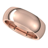 14K Rose 7 mm Half Round Comfort Fit Band