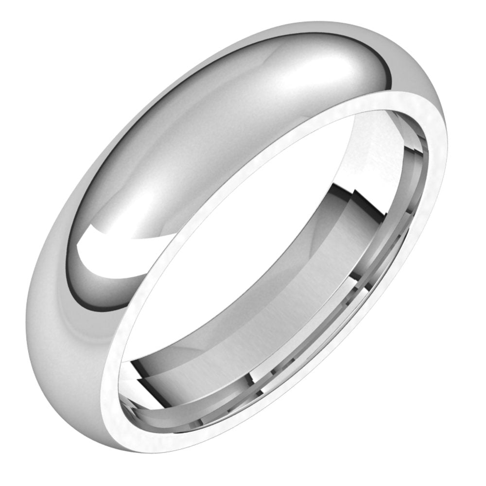 Continuum Sterling Silver 5 mm Half Round Comfort Fit Band Size 8