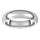 18K White 5 mm Half Round Comfort Fit Band