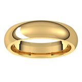 18K Yellow 5 mm Half Round Comfort Fit Band