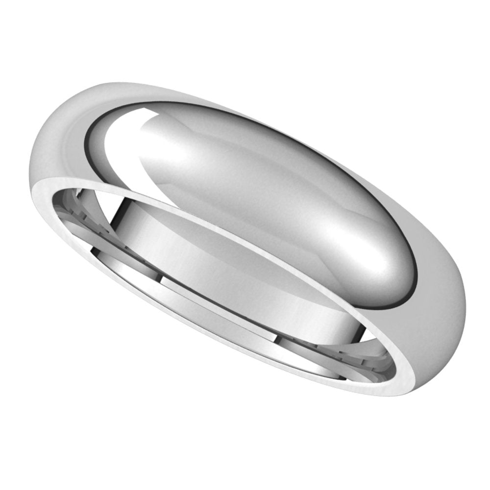 14K X1 White 5 mm Half Round Comfort Fit Band