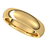 18K Yellow 5 mm Half Round Comfort Fit Band