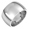 14K White 12 mm Comfort-Fit Half Round Band Size 10 