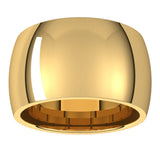 18K Yellow Gold 12 mm Comfort-Fit Half Round Band Size 8 