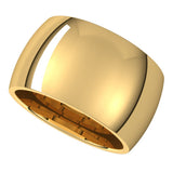 18K Yellow Gold 12 mm Comfort-Fit Half Round Band Size 8 