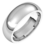 14K White 6.5 mm Comfort-Fit Half Round Band Size 5.5 