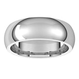 14K White 6.5 mm Comfort-Fit Half Round Band Size 5.5