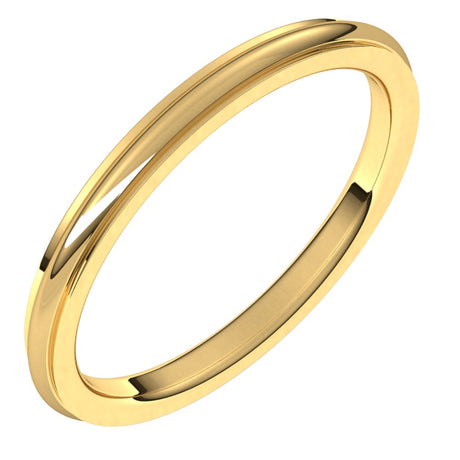 18K Yellow 2 mm Comfort Fit Edge Band Size 5.5