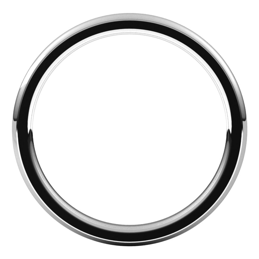 14K White 2 mm Stepped-Edge Comfort-Fit Half Round Band Size 6