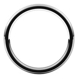 14K White 2 mm Stepped-Edge Comfort-Fit Half Round Band Size 6