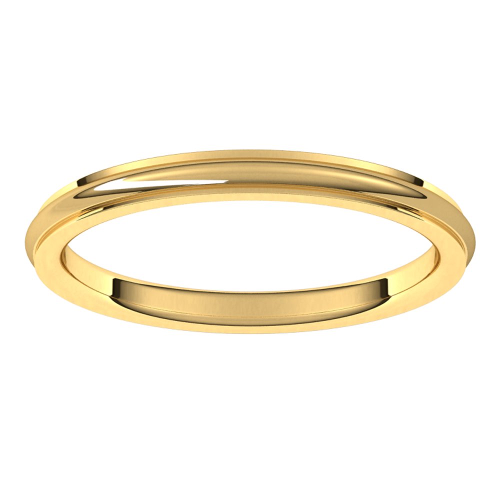 18K Yellow 2 mm Comfort Fit Edge Band Size 5.5