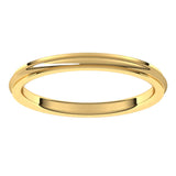 14K Yellow 2 mm Comfort Fit Edge Band