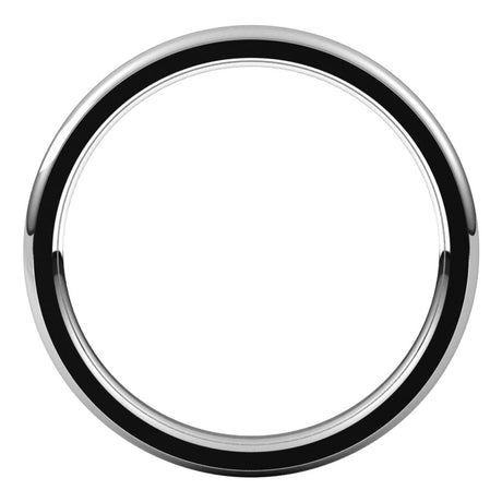 14K White 2.5 mm Stepped-Edge Comfort-Fit Half Round Band Size 7