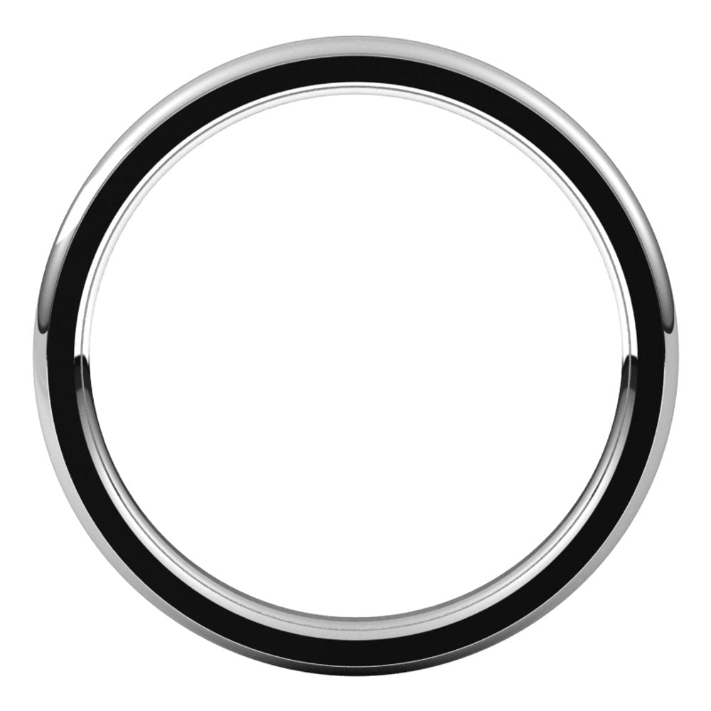 Platinum 2.5 mm Stepped-Edge Comfort-Fit Half Round Band Size 8.5