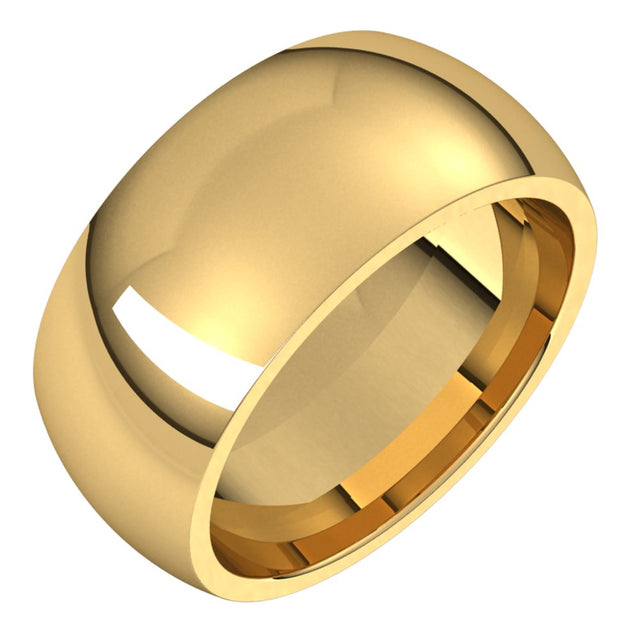 14K Yellow Gold 9 mm Comfort-Fit Half Round Band Size 6 