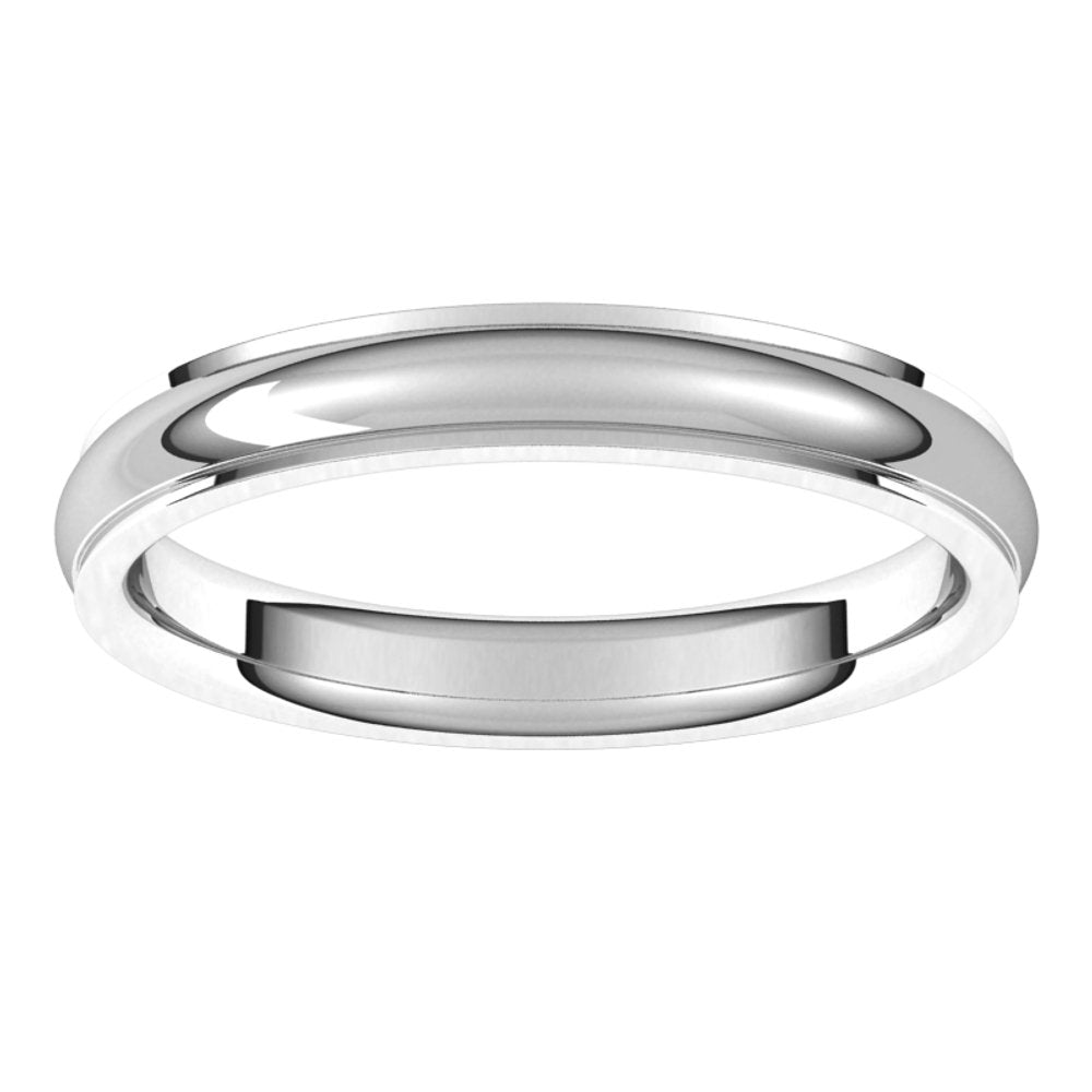 18K White 3 mm Comfort Fit Edge Band