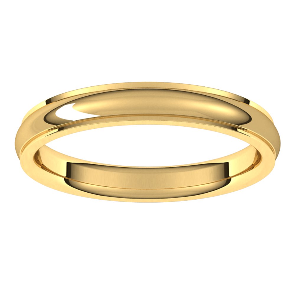 14K Yellow 3 mm Comfort Fit Edge Band