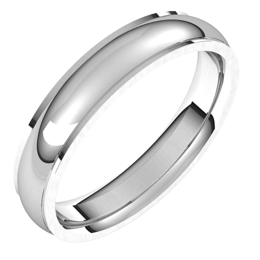 14K X1 White 4 mm Comfort Fit Edge Band Size 7.5