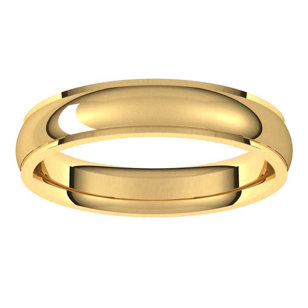 14K Yellow 4 mm Comfort Fit Edge Band