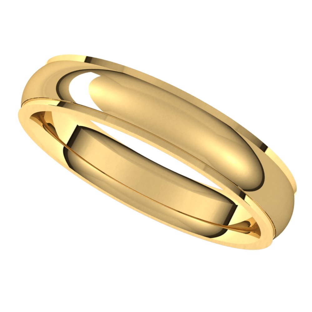 14K Yellow 4 mm Comfort Fit Edge Band