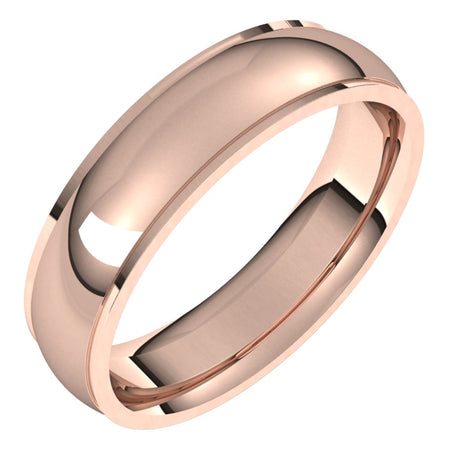 14K Rose 5 mm Comfort Fit Edge Band Size 8