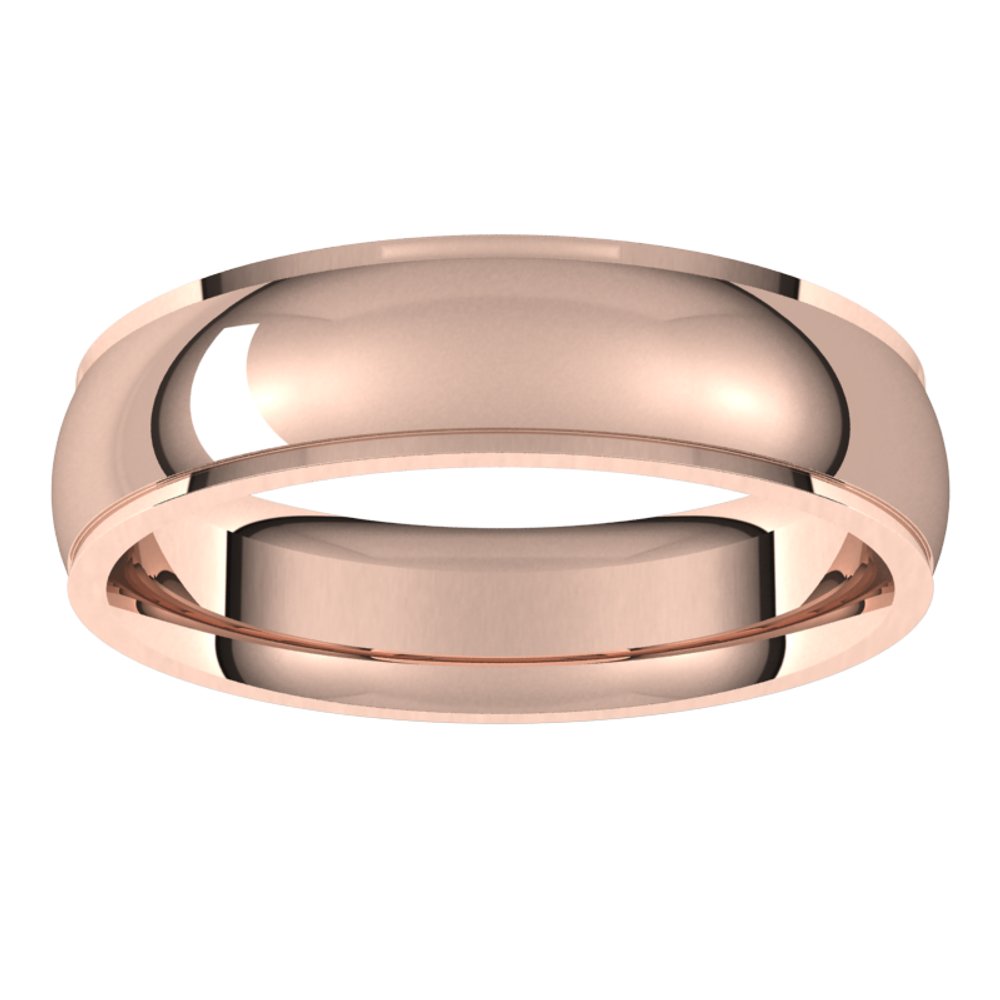 14K Rose 5 mm Comfort Fit Edge Band Size 8