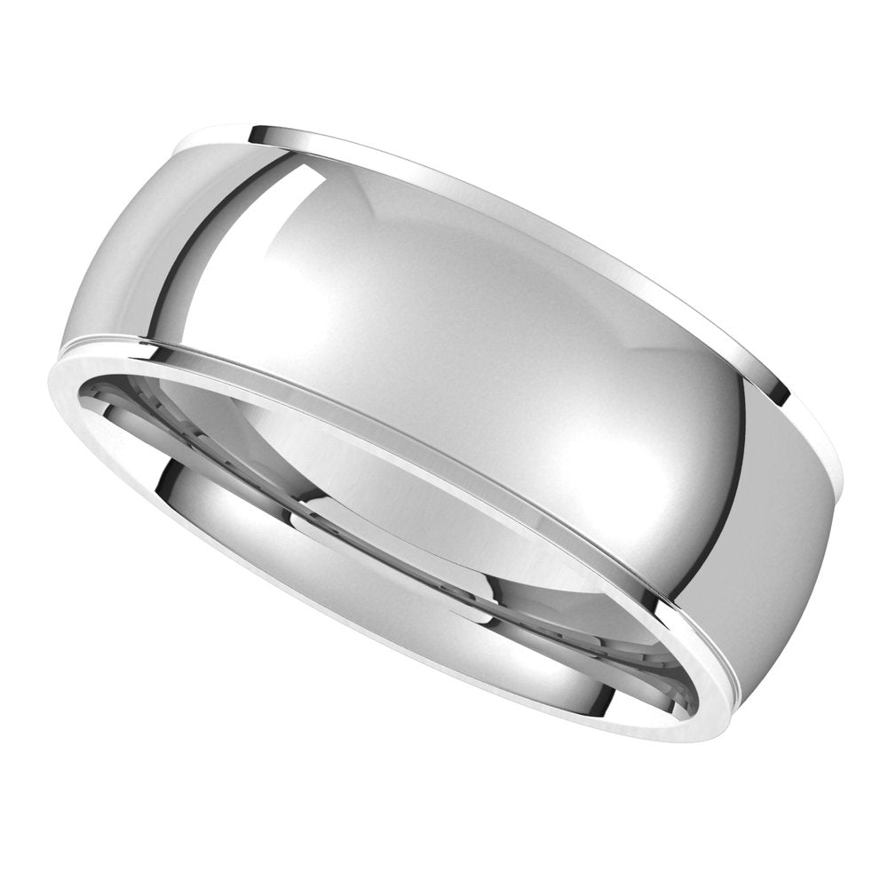 14K White 7 mm Comfort Fit Edge Band