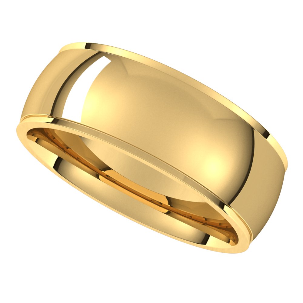 14K Yellow 7 mm Comfort Fit Edge Band