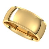 18K Yellow 8 mm Stepped-Edge Comfort-Fit Half Round Band Size 12.5
